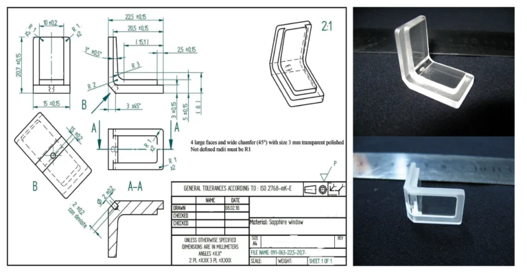 Sapphire blanks of different configuration